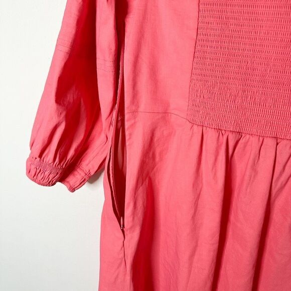 A.L.C Women’s Mila Off The Shoulder Smocked Back Linen Blend Mini Dress in Lyche - Picture 9 of 11